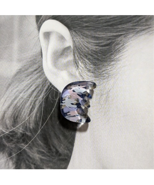 tone（トーン）の「【-HIGORO-】手書きアートピアス〈ギザギザ〉(MA)（ピアス（両耳用）・レディース・ネイビー系・FREE）」の2枚目の写真