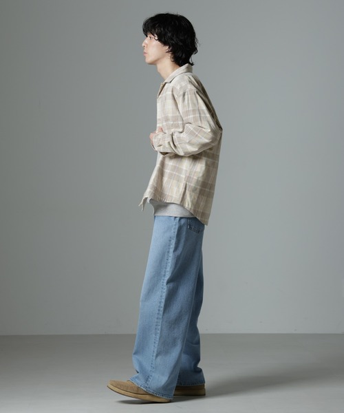 NANO universe（ナノユニバース）の「チェックシャツコール（シャツ/ブラウス・メンズ・ブルー/ベージュ・M/L）」の10枚目の写真