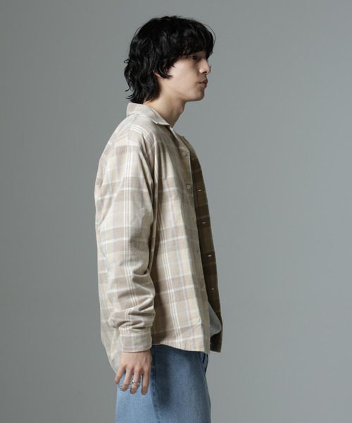 NANO universe（ナノユニバース）の「チェックシャツコール（シャツ/ブラウス・メンズ・ブルー/ベージュ・M/L）」の5枚目の写真