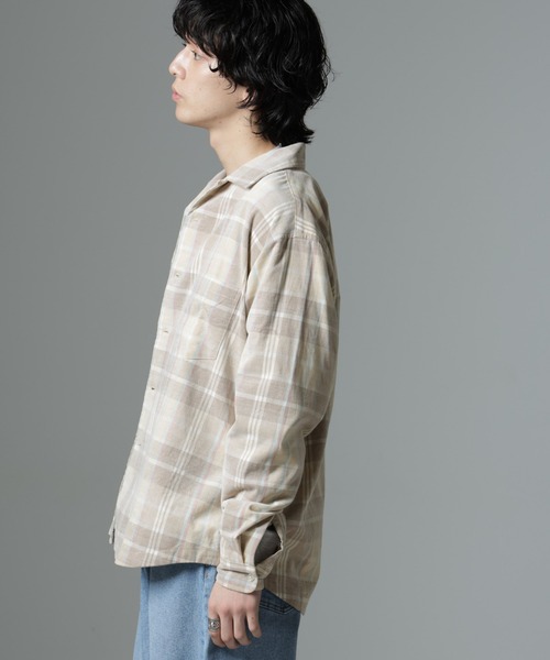 NANO universe（ナノユニバース）の「チェックシャツコール（シャツ/ブラウス・メンズ・ブルー/ベージュ・M/L）」の4枚目の写真