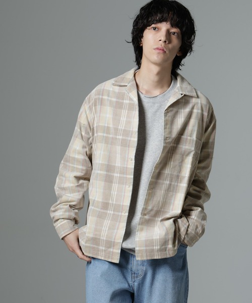 NANO universe（ナノユニバース）の「チェックシャツコール（シャツ/ブラウス・メンズ・ブルー/ベージュ・M/L）」の3枚目の写真