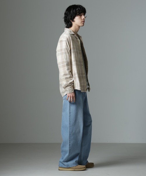 NANO universe（ナノユニバース）の「チェックシャツコール（シャツ/ブラウス・メンズ・ブルー/ベージュ・M/L）」の9枚目の写真