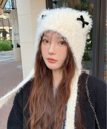 WEGO | WEGO/猫耳リボンニットキャップ/ビーニー(ニットキャップ/ビーニー)