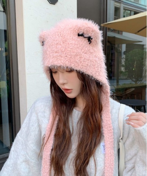 WEGO（ウィゴー）の「WEGO/猫耳リボンニットキャップ/ビーニー（ニットキャップ/ビーニー・レディース・ブラック/キャメル/ピンク/ホワイト・FREE）」の18枚目の写真