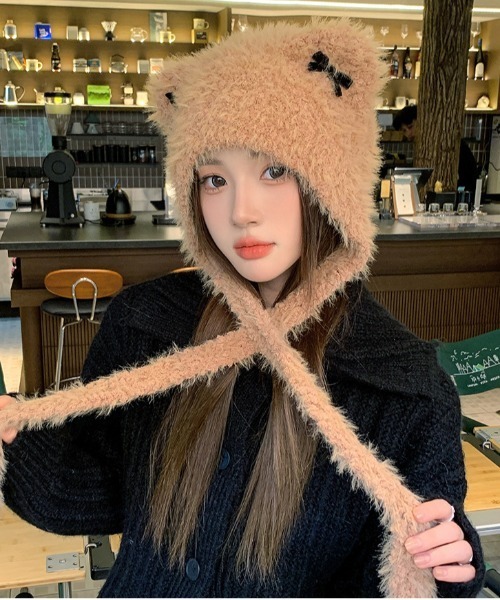 WEGO（ウィゴー）の「WEGO/猫耳リボンニットキャップ/ビーニー（ニットキャップ/ビーニー・レディース・ブラック/キャメル/ピンク/ホワイト・FREE）」の15枚目の写真