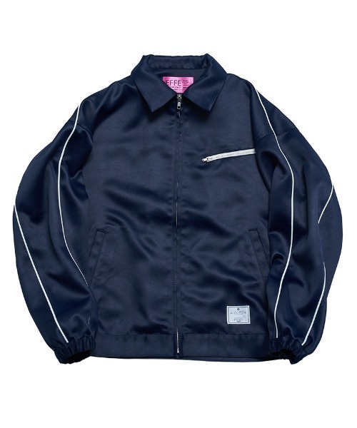 EFFECTEN（エフェクテン）の「mj10543- Faux Leather Zip Jacket ジップブルゾン（ブルゾン・メンズ・ダークネイビー/ライトピンク・FREE）」の8枚目の写真