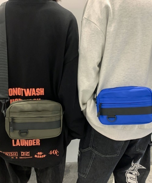 L LABEL（エルラベル）の「ミニショルダーサコッシュ（ショルダーバッグ・メンズ・ブルー/カーキ/ホワイト/ブラック・FREE）」の3枚目の写真