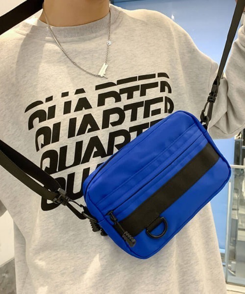 L LABEL（エルラベル）の「ミニショルダーサコッシュ（ショルダーバッグ・メンズ・ブルー/カーキ/ホワイト/ブラック・FREE）」の4枚目の写真