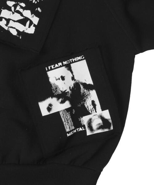 SHORT ROUND（ショートラウンド）の「SHORT ROUND/フォトペーストグラフィックプルオーバー（スウェット・メンズ・グレー/ブラック・LARGE/MEDIUM）」の7枚目の写真