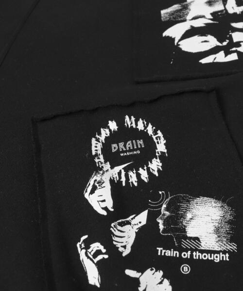 SHORT ROUND（ショートラウンド）の「SHORT ROUND/フォトペーストグラフィックプルオーバー（スウェット・メンズ・グレー/ブラック・LARGE/MEDIUM）」の6枚目の写真