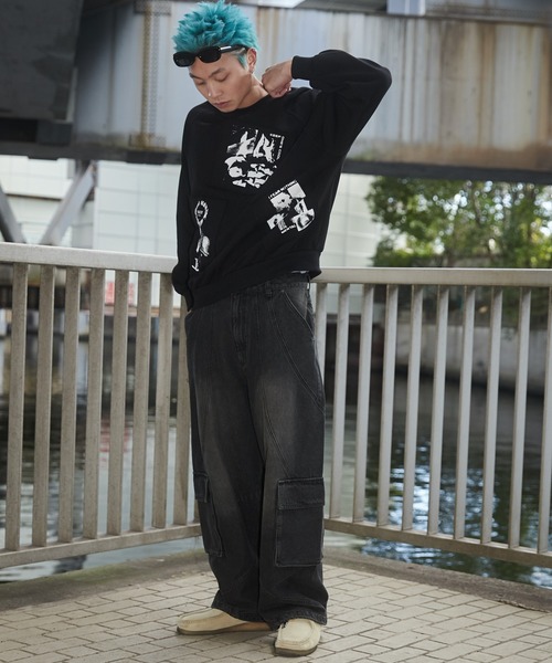 SHORT ROUND（ショートラウンド）の「SHORT ROUND/フォトペーストグラフィックプルオーバー（スウェット・メンズ・グレー/ブラック・LARGE/MEDIUM）」の18枚目の写真