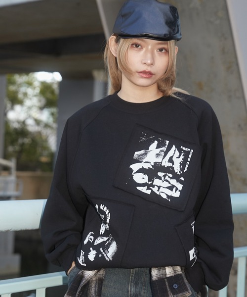 SHORT ROUND（ショートラウンド）の「SHORT ROUND/フォトペーストグラフィックプルオーバー（スウェット・メンズ・グレー/ブラック・LARGE/MEDIUM）」の17枚目の写真