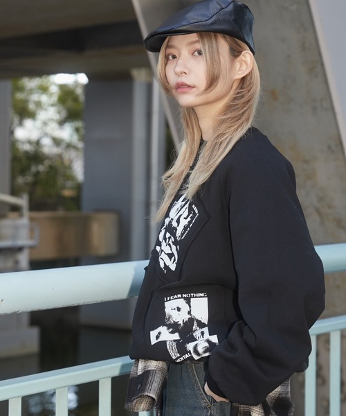 SHORT ROUND（ショートラウンド）の「SHORT ROUND/フォトペーストグラフィックプルオーバー（スウェット・メンズ・グレー/ブラック・LARGE/MEDIUM）」の15枚目の写真