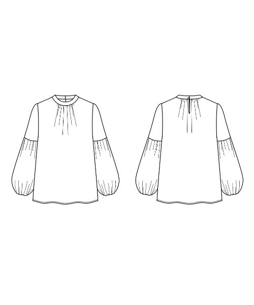 WHITE JOOLA（ホワイトジョーラ）の「【 一枚でサマになる 】ソフトデシン・バルーンスリーブブラウス（シャツ/ブラウス・レディース・グレイッシュブルー/オフホワイト/ベージュ・L/M/S）」の12枚目の写真