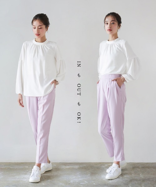 WHITE JOOLA（ホワイトジョーラ）の「【 一枚でサマになる 】ソフトデシン・バルーンスリーブブラウス（シャツ/ブラウス・レディース・グレイッシュブルー/オフホワイト/ベージュ・L/M/S）」の20枚目の写真