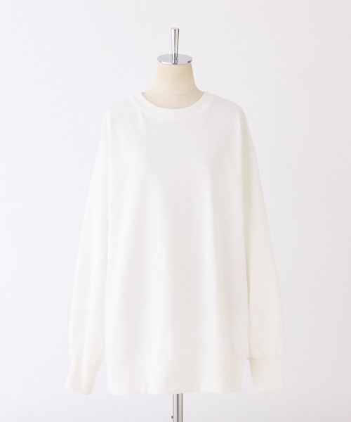 one after another NICE CLAUP(ワンアフターアナザーナイスクラップ)の「チュールリボンビスチェ付き裏毛スウェット(スウェット・レディース・オフホワイト/杢グレー/レモンイエロー・FREE)」の4枚目の写真