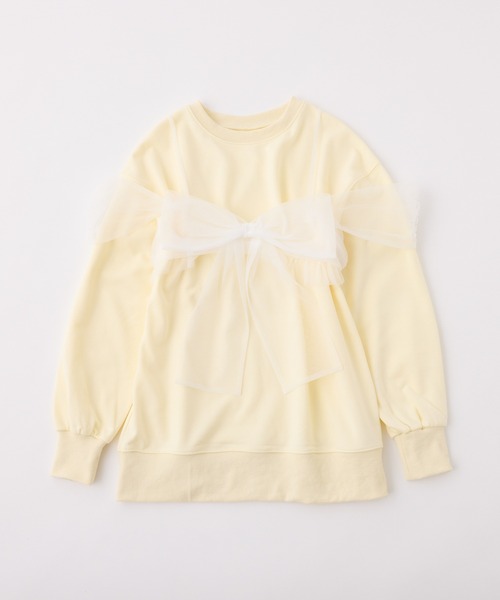 one after another NICE CLAUP(ワンアフターアナザーナイスクラップ)の「チュールリボンビスチェ付き裏毛スウェット(スウェット・レディース・オフホワイト/杢グレー/レモンイエロー・FREE)」の17枚目の写真