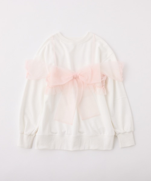 one after another NICE CLAUP(ワンアフターアナザーナイスクラップ)の「チュールリボンビスチェ付き裏毛スウェット(スウェット・レディース・オフホワイト/杢グレー/レモンイエロー・FREE)」の16枚目の写真