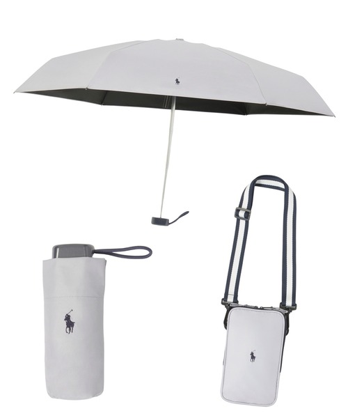 POLO RALPH LAUREN（ポロ ラルフ ローレン）の「【WEB限定】遮光100% 晴雨兼用折りたたみ日傘 コンパクト ポーチ付き "POLOワンポイント" ポロ（折りたたみ傘・レディース・ベージュ/ブラック/チェリーピンク/ネイビー/シルバー/グレー・FREE）」の3枚目の写真