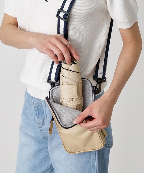 POLO RALPH LAUREN（ポロ ラルフ ローレン）の「【WEB限定】遮光100% 晴雨兼用折りたたみ日傘 コンパクト ポーチ付き "POLOワンポイント" ポロ（折りたたみ傘・レディース・ベージュ/ブラック/チェリーピンク/ネイビー/シルバー/グレー・FREE）」の18枚目の写真