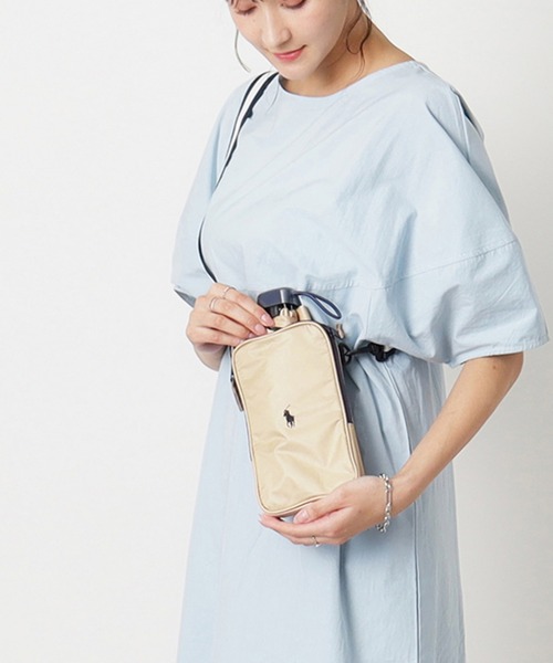 POLO RALPH LAUREN（ポロ ラルフ ローレン）の「【WEB限定】遮光100% 晴雨兼用折りたたみ日傘 コンパクト ポーチ付き "POLOワンポイント" ポロ（折りたたみ傘・レディース・ベージュ/ブラック/チェリーピンク/ネイビー/シルバー/グレー・FREE）」の21枚目の写真