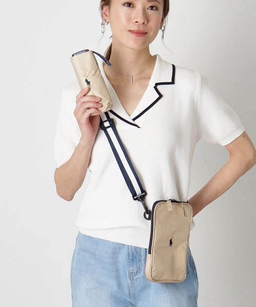 POLO RALPH LAUREN（ポロ ラルフ ローレン）の「【WEB限定】遮光100% 晴雨兼用折りたたみ日傘 コンパクト ポーチ付き "POLOワンポイント" ポロ（折りたたみ傘・レディース・ベージュ/ブラック/チェリーピンク/ネイビー/シルバー/グレー・FREE）」の17枚目の写真