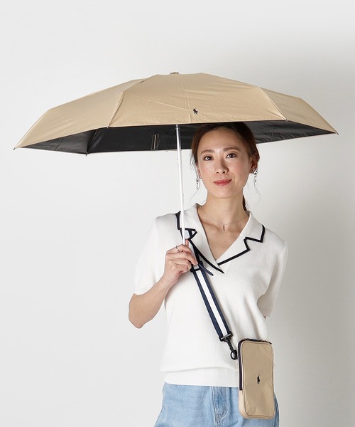 【ポロラルフローレン】晴雨兼用折りたたみ傘 遮光/uv レインポーチ付き POLO RALPH LAUREN 折りたたみ傘 「WEB限定」遮光100% 晴雨兼用