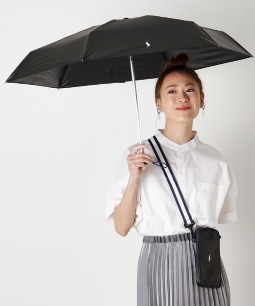 【ポロラルフローレン】晴雨兼用折りたたみ傘 遮光/uv レインポーチ付き POLO RALPH LAUREN 折りたたみ傘 「WEB限定」遮光100% 晴雨兼用