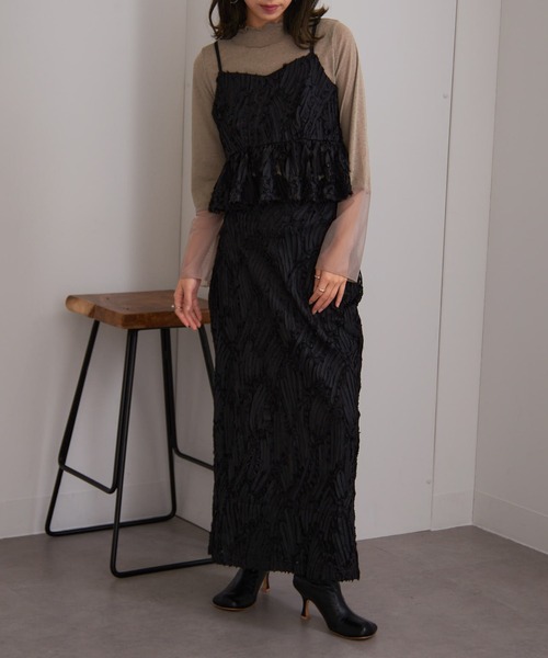 MAISON BREEZE（メゾンブリーズ）の「【MAISON BREEZE】ラインレースストレートスカート DTK（スカート・レディース・ブラック/アイボリー・FREE）」の16枚目の写真