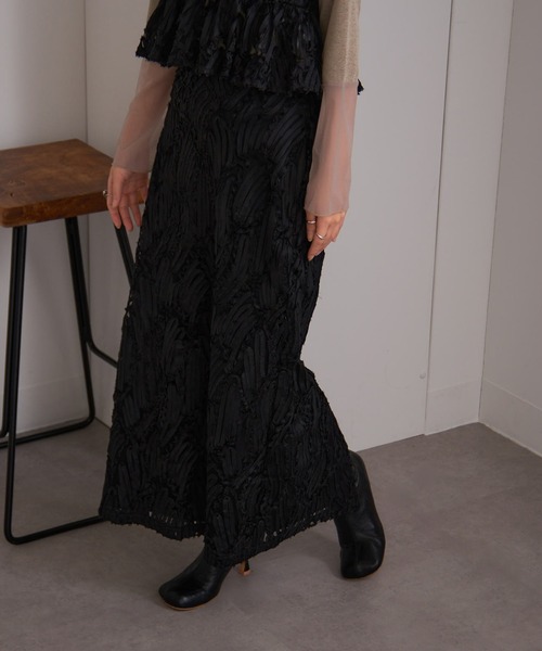 MAISON BREEZE（メゾンブリーズ）の「【MAISON BREEZE】ラインレースストレートスカート DTK（スカート・レディース・ブラック/アイボリー・FREE）」の13枚目の写真