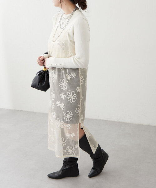 Another Branch olive des olive（アナザーブランチオリーブデオリーブ）の「【@_misato___セレクト】コードメッシュキャミワンピース（ワンピース・レディース・その他1/その他2・FREE）」の7枚目の写真