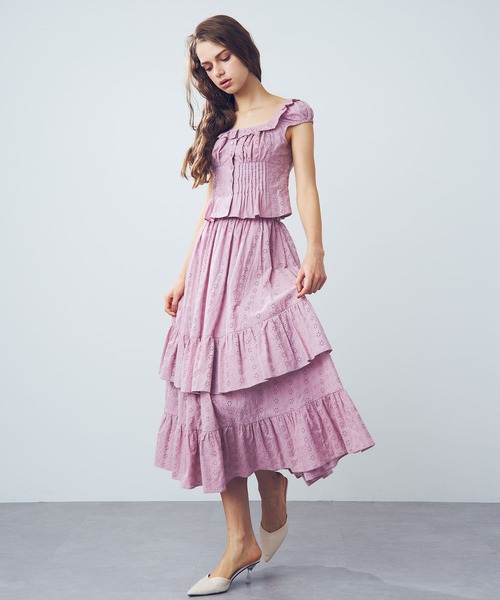 DEICY（デイシー）の「コットンレースフリルブラウス（シャツ/ブラウス・レディース・ピンク/オフホワイト/ライトブルー・FREE）」の9枚目の写真