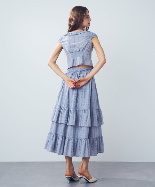 DEICY（デイシー）の「コットンレースフリルブラウス（シャツ/ブラウス・レディース・ピンク/オフホワイト/ライトブルー・FREE）」の17枚目の写真