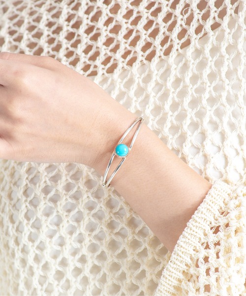 Harpo（アルポ）の「【Harpo/アルポ】シルバーバングル　ターコイズ　ブレスレット　天然石（ブレスレット・レディース・シルバー・FREE）」の4枚目の写真