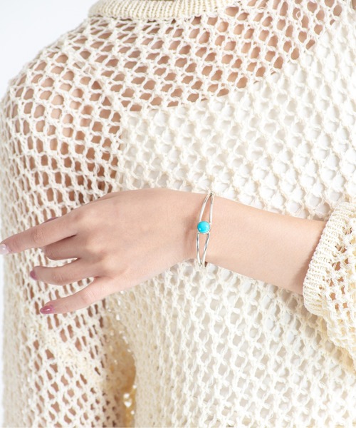 Harpo（アルポ）の「【Harpo/アルポ】シルバーバングル　ターコイズ　ブレスレット　天然石（ブレスレット・レディース・シルバー・FREE）」の5枚目の写真