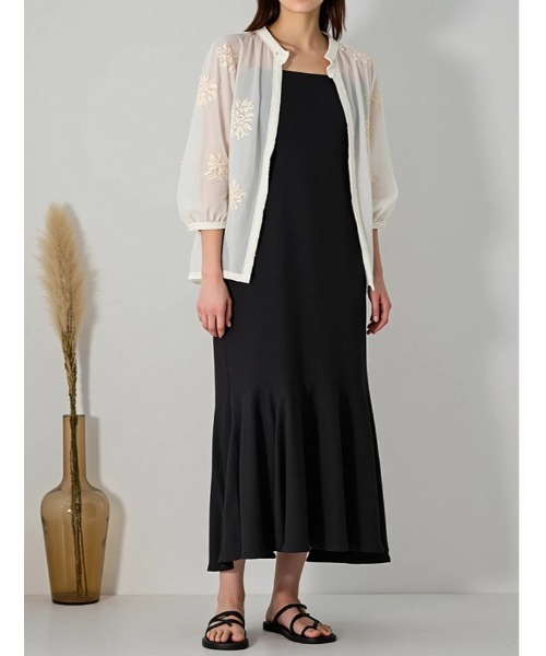 fifth(フィフス)の「ブリスタークレープキャミワンピース(ワンピース・レディース・ブラック/アイボリー・M)」の1枚目の写真