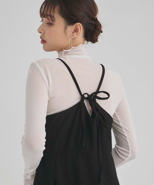 fifth(フィフス)の「ブリスタークレープキャミワンピース(ワンピース・レディース・ブラック/アイボリー・M)」の10枚目の写真