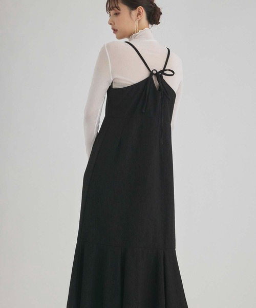 fifth(フィフス)の「ブリスタークレープキャミワンピース(ワンピース・レディース・ブラック/アイボリー・M)」の14枚目の写真