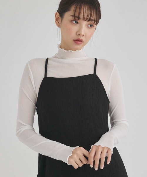 fifth(フィフス)の「ブリスタークレープキャミワンピース(ワンピース・レディース・ブラック/アイボリー・M)」の8枚目の写真