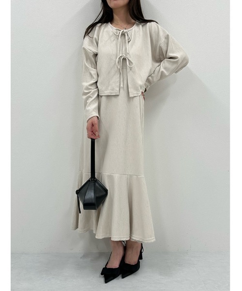 fifth(フィフス)の「ブリスタークレープキャミワンピース(ワンピース・レディース・ブラック/アイボリー・M)」の19枚目の写真