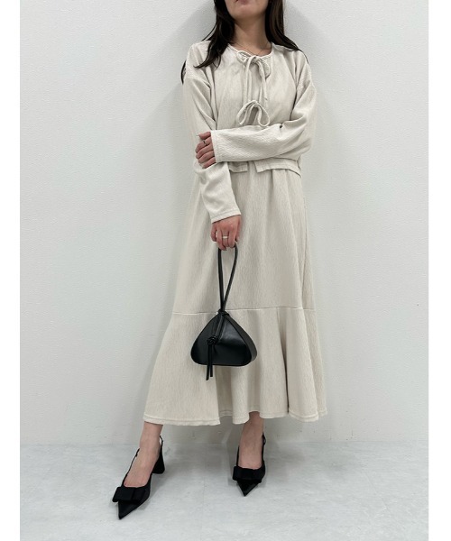 fifth(フィフス)の「ブリスタークレープキャミワンピース(ワンピース・レディース・ブラック/アイボリー・M)」の20枚目の写真