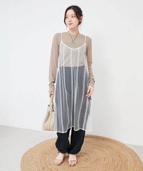 le.coeur blanc(ルクールブラン)の「STAR&STRIPE シアーワンピース(ワンピース・レディース・ブラック/ホワイト・38)」の5枚目の写真