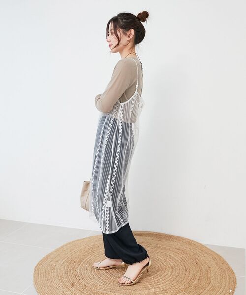 le.coeur blanc(ルクールブラン)の「STAR&STRIPE シアーワンピース(ワンピース・レディース・ブラック/ホワイト・38)」の8枚目の写真