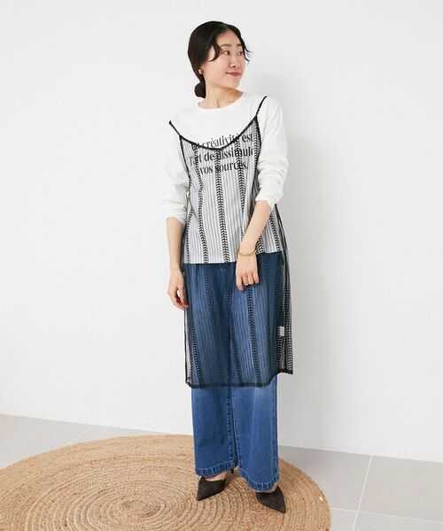 le.coeur blanc(ルクールブラン)の「STAR&STRIPE シアーワンピース(ワンピース・レディース・ブラック/ホワイト・38)」の12枚目の写真
