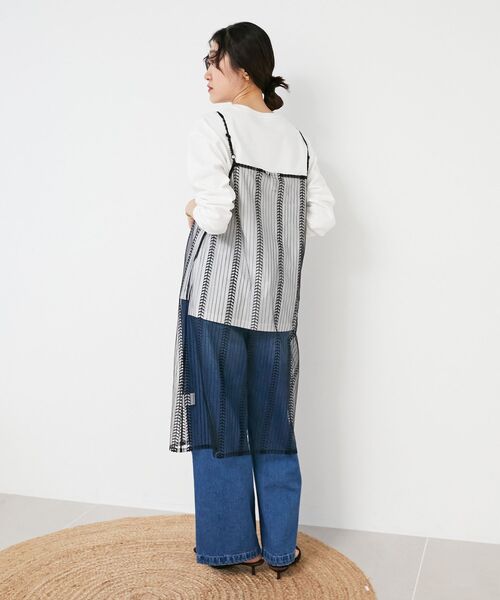 le.coeur blanc(ルクールブラン)の「STAR&STRIPE シアーワンピース(ワンピース・レディース・ブラック/ホワイト・38)」の15枚目の写真