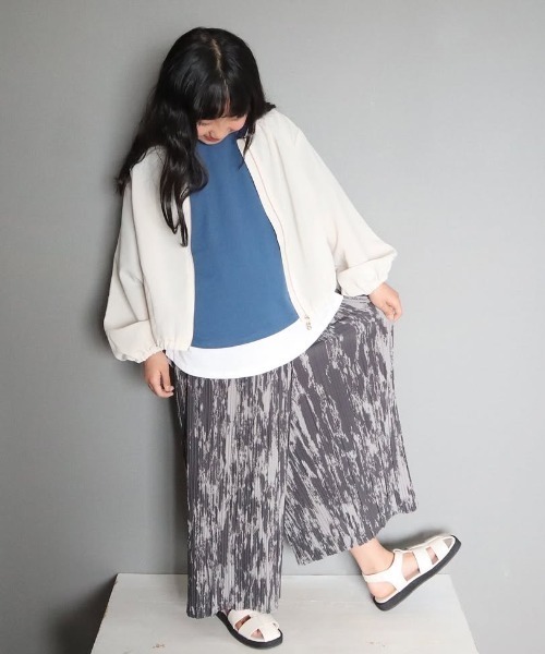 ikka（イッカ）の「【親子コーデ】さらっとプリーツワイドパンツ（120~160cm）（その他パンツ・キッズ・グリーン/チャコール・120/130/140/150/160）」の17枚目の写真