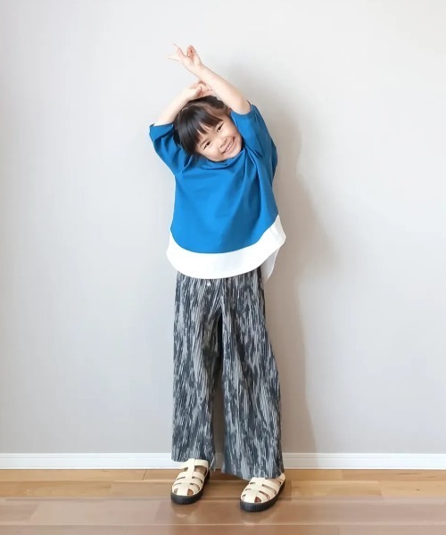 ikka（イッカ）の「【親子コーデ】さらっとプリーツワイドパンツ（120~160cm）（その他パンツ・キッズ・グリーン/チャコール・120/130/140/150/160）」の18枚目の写真