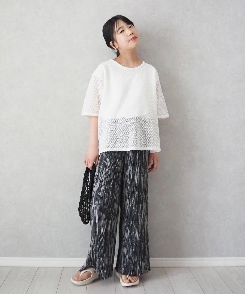 ikka（イッカ）の「【親子コーデ】さらっとプリーツワイドパンツ（120~160cm）（その他パンツ・キッズ・グリーン/チャコール・120/130/140/150/160）」の13枚目の写真