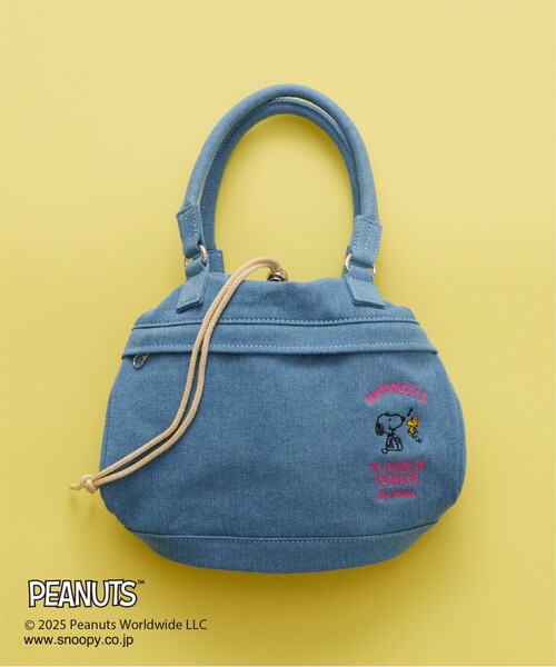 PEANUTS(ピーナッツ)の「PEANUTS刺繍アソート巾着(ハンドバッグ・レディース・サックスブルー/ブラック/ブルー/ナチュラル・00)」の1枚目の写真