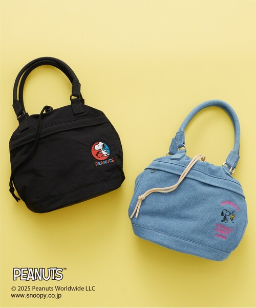 PEANUTS(ピーナッツ)の「PEANUTS刺繍アソート巾着(ハンドバッグ・レディース・サックスブルー/ブラック/ブルー/ナチュラル・00)」の5枚目の写真